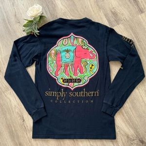 NEW Simply Southern Women's Elephant Ganesha Long Sleeve T Shirt - Size - SMALL